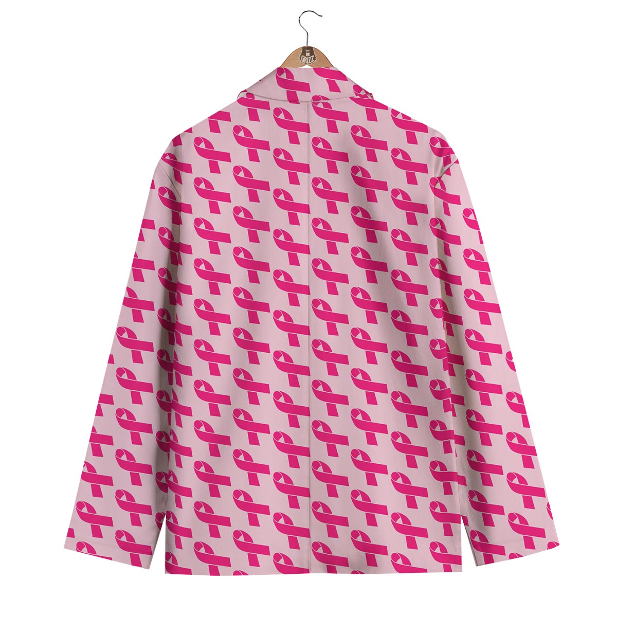 Breast Cancer Awareness Pink Ribbon Print Pattern Men's Blazer-grizzshop