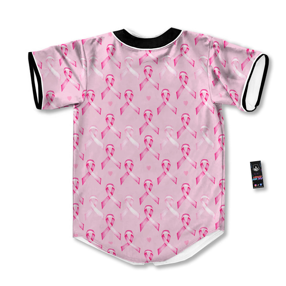 Breast Cancer Awareness Print Pattern Baseball Jersey-grizzshop