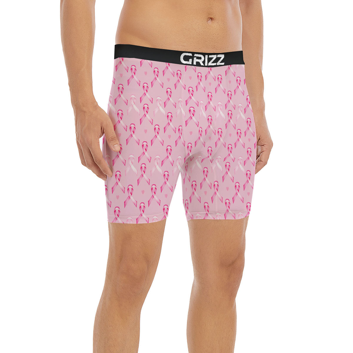 Breast Cancer Awareness Print Pattern Boxer Briefs-grizzshop