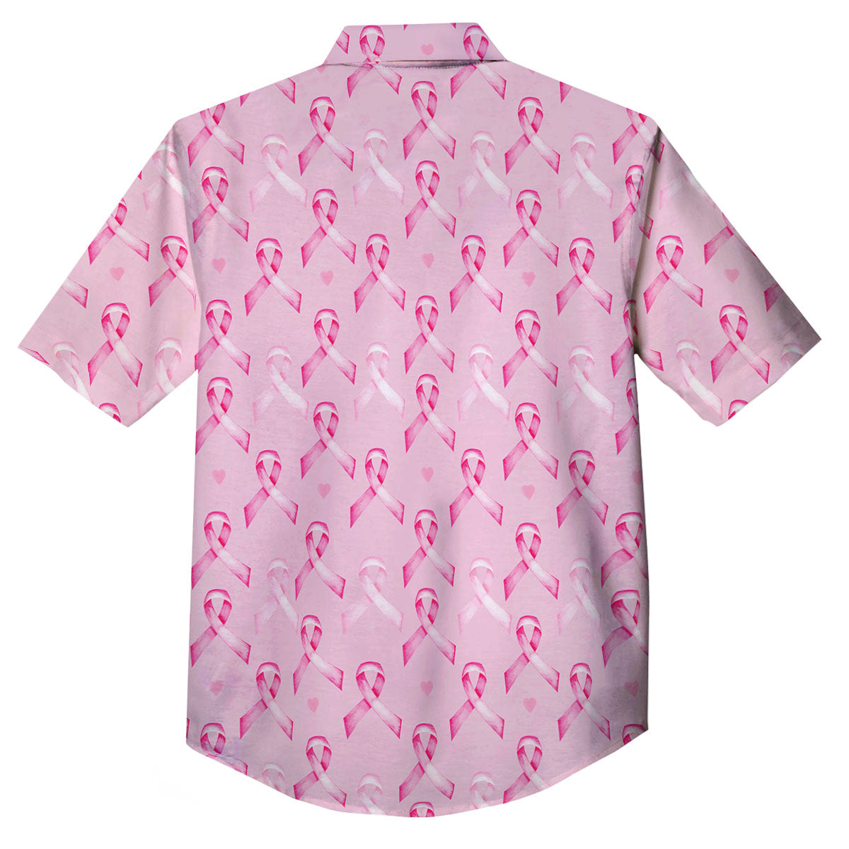 Breast Cancer Awareness Print Pattern Button Up Shirt-grizzshop