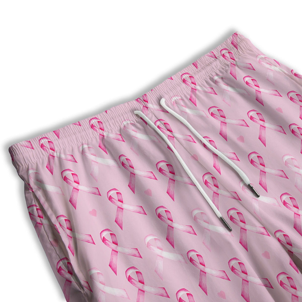 Breast Cancer Awareness Print Pattern Men's Athletic Shorts