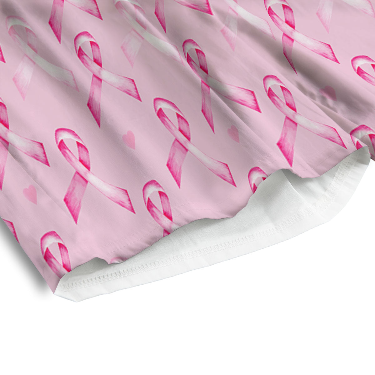 Breast Cancer Awareness Print Pattern Men's Athletic Shorts