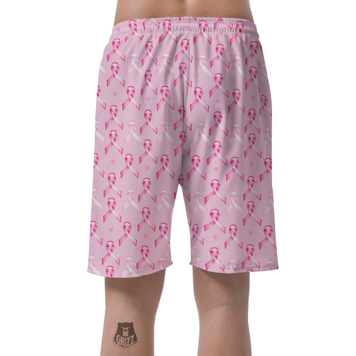 Breast Cancer Awareness Print Pattern Men's Shorts-grizzshop