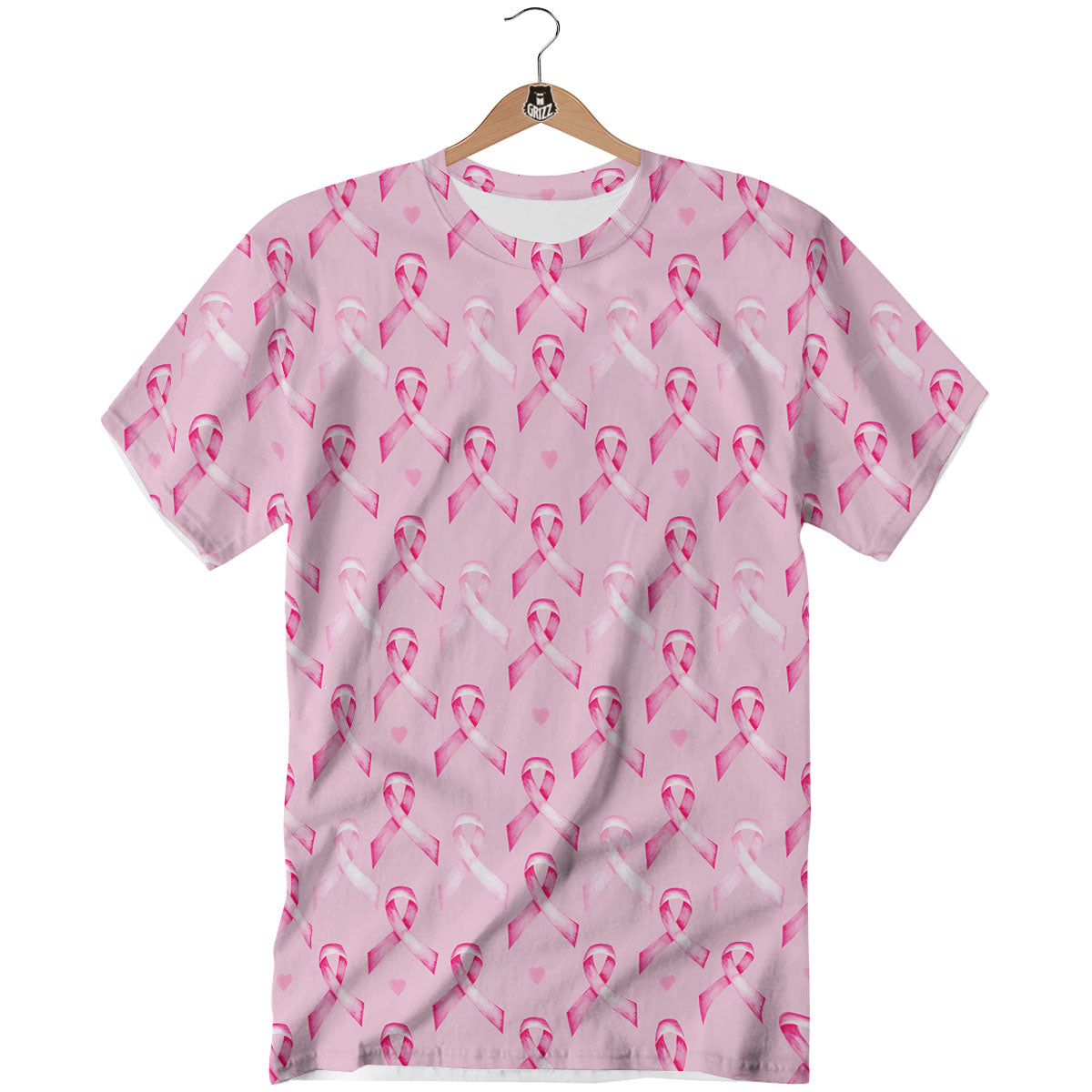 Breast Cancer Awareness Print Pattern T-Shirt-grizzshop