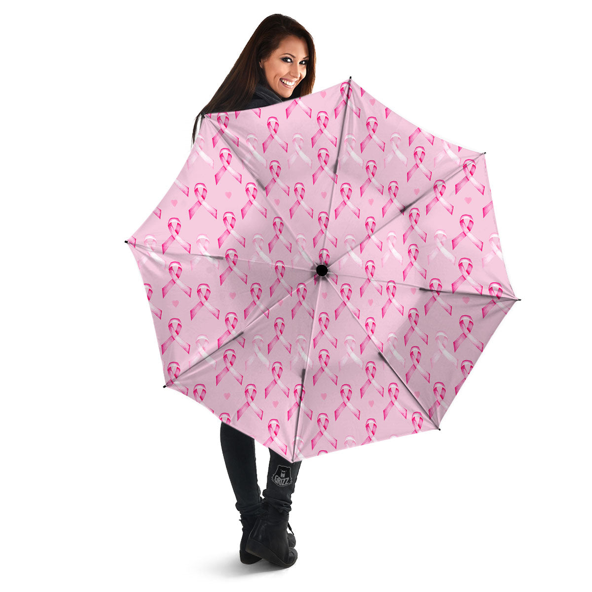 Breast Cancer Awareness Print Pattern Umbrella-grizzshop