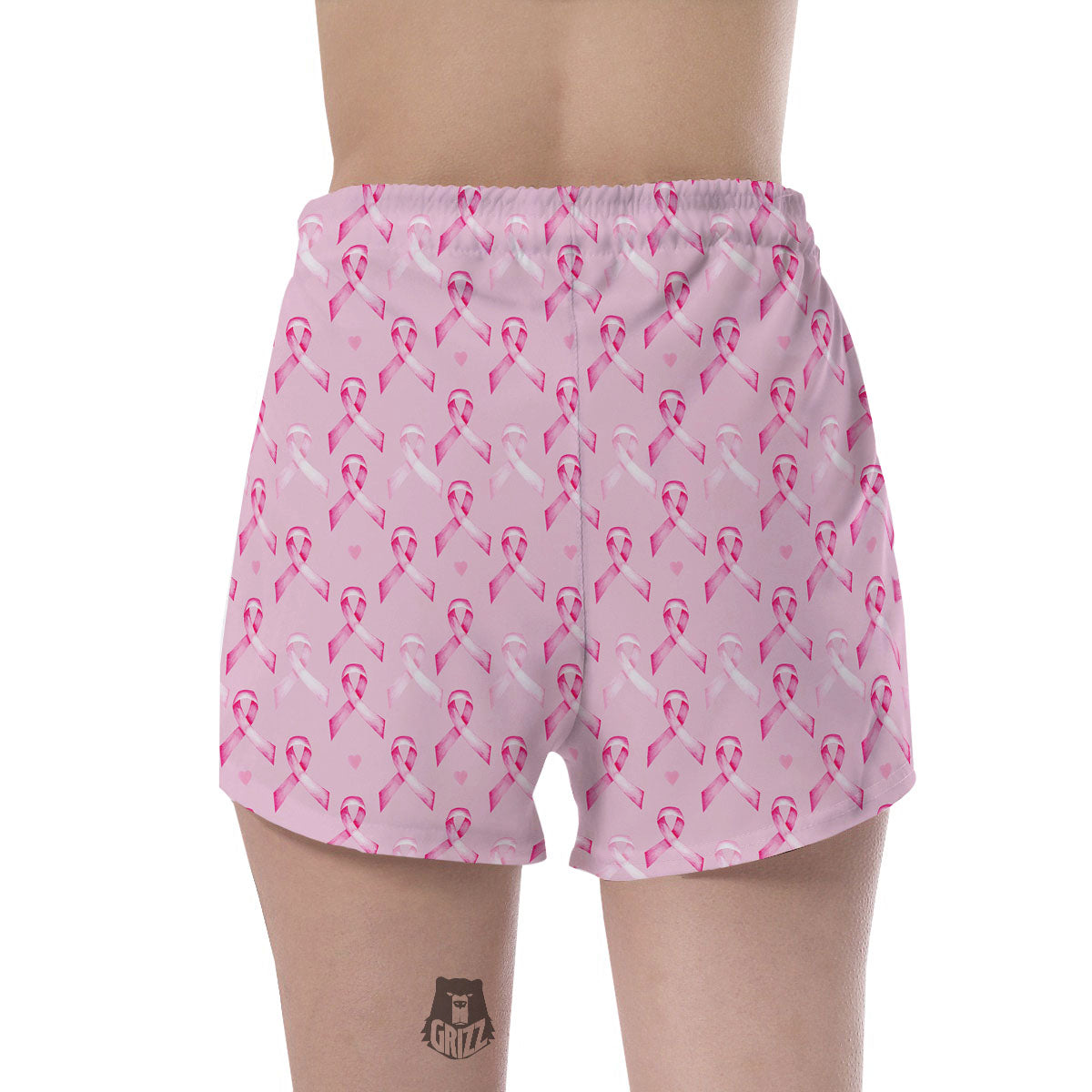 Breast Cancer Awareness Print Pattern Women's Shorts-grizzshop
