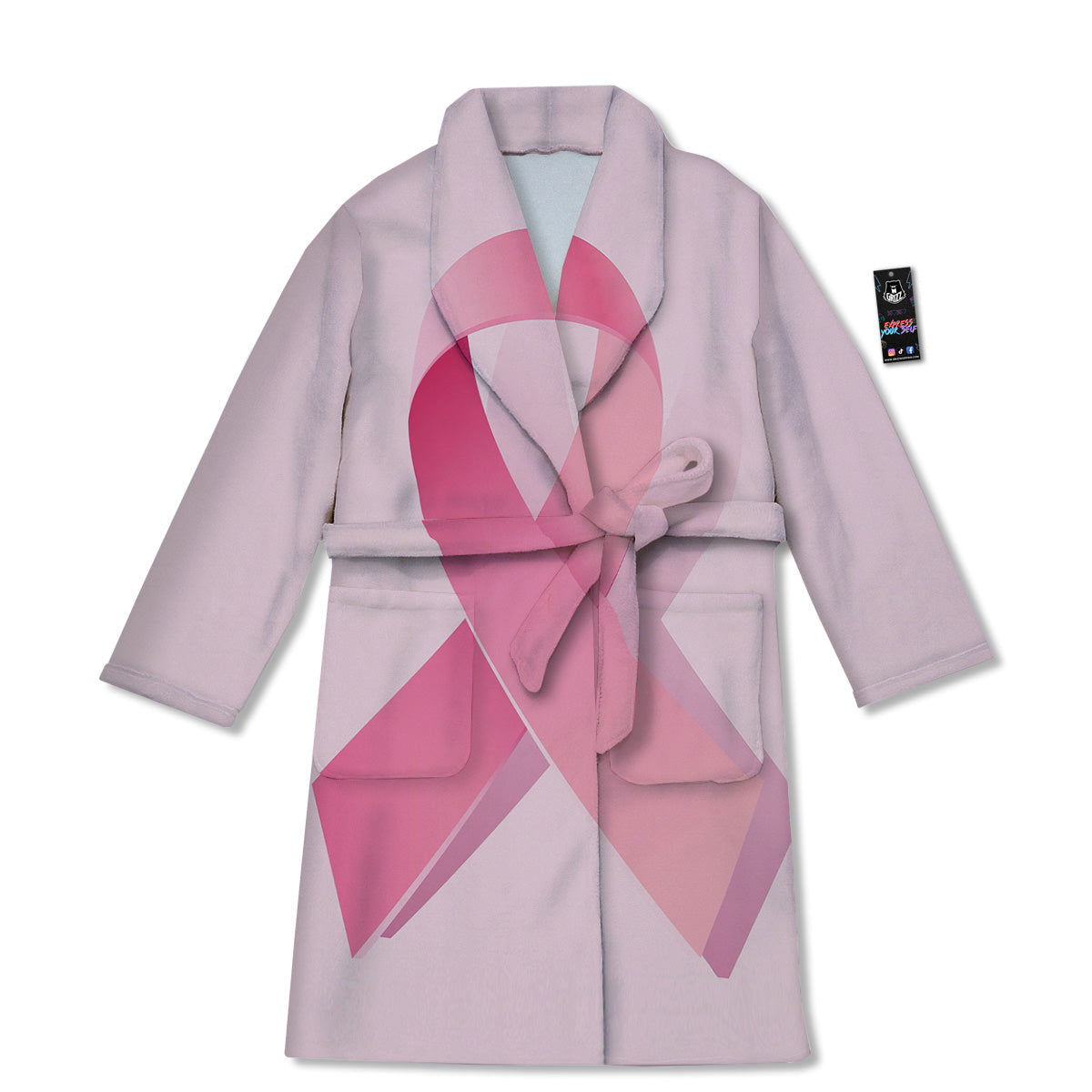 Breast Cancer Awareness Ribbon Print Bathrobe-grizzshop