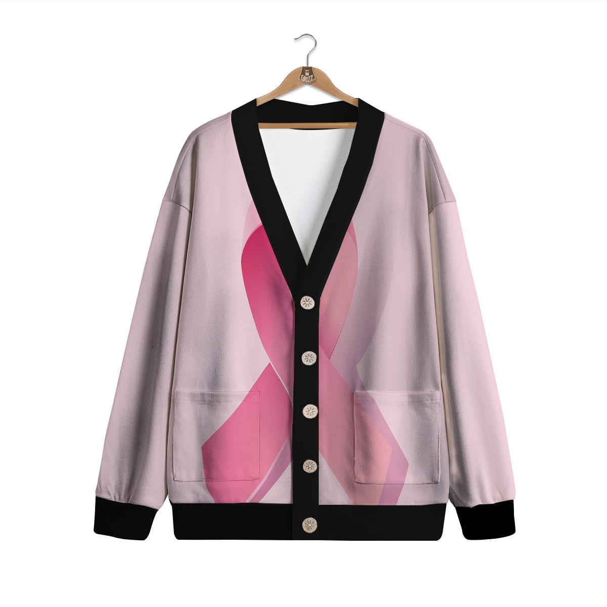 Breast Cancer Awareness Ribbon Print Cardigan-grizzshop