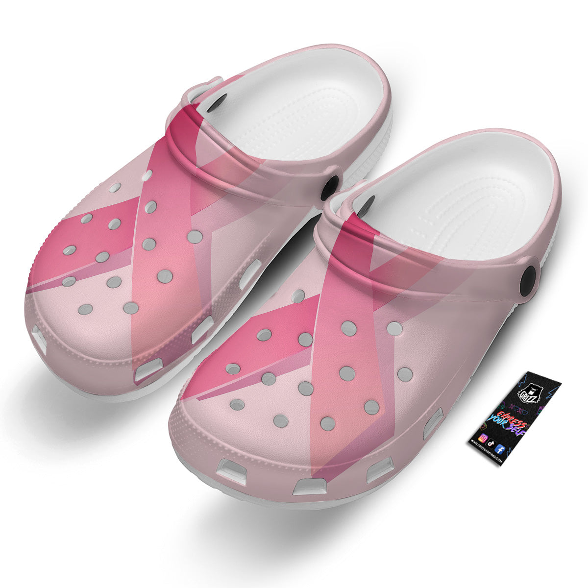 Breast Cancer Awareness Ribbon Print Clog-grizzshop