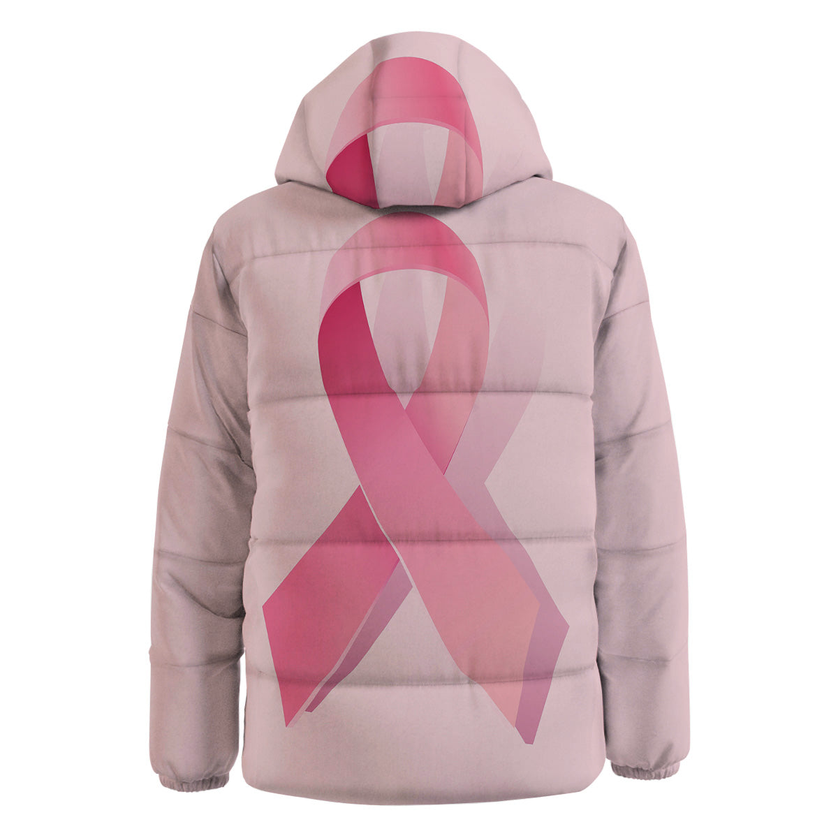 Breast Cancer Awareness Ribbon Print Down Jacket-grizzshop