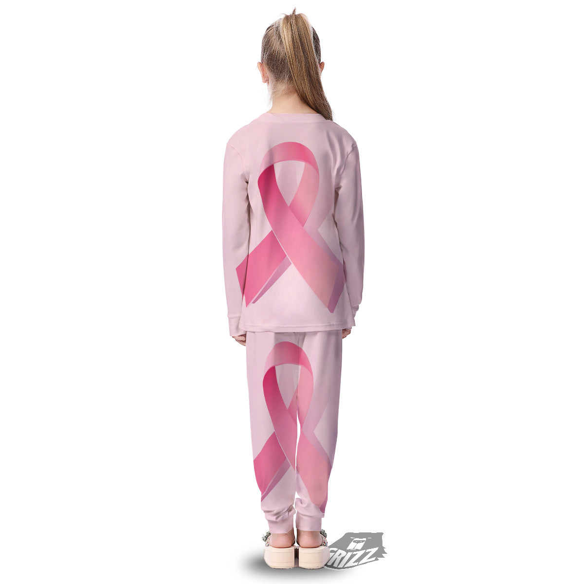 Breast Cancer Awareness Ribbon Print Kid's Pajamas-grizzshop