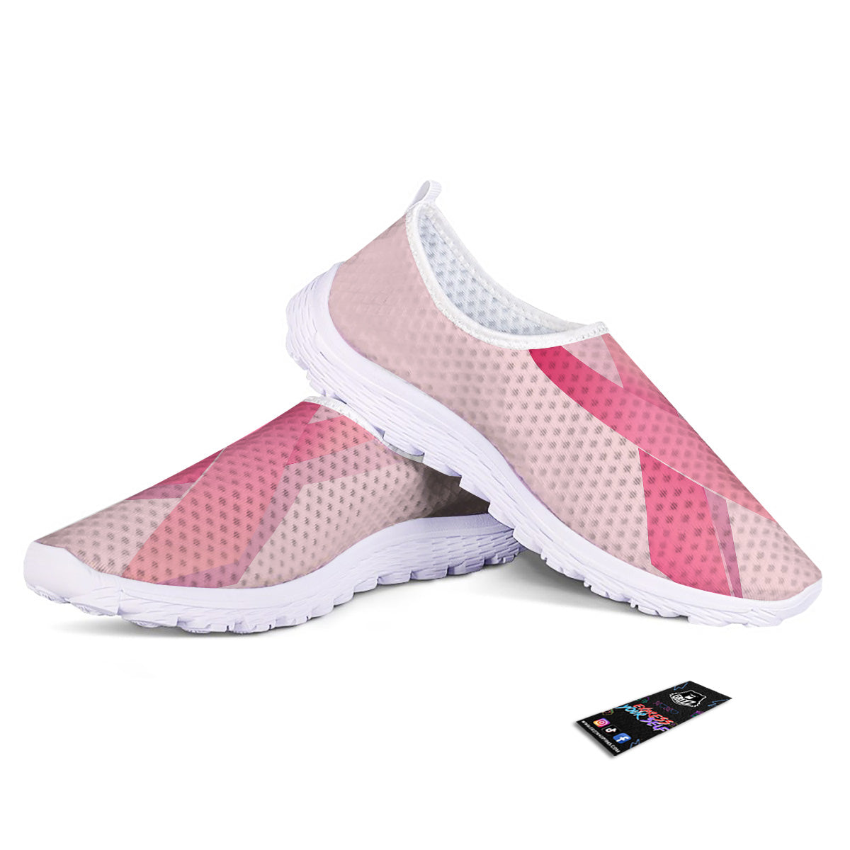 Breast Cancer Awareness Ribbon Print Nurse Shoes-grizzshop