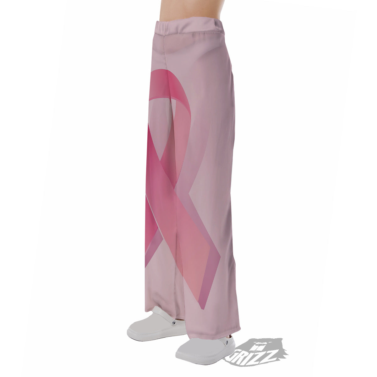 Breast Cancer Awareness Ribbon Print Pajama Pants-grizzshop