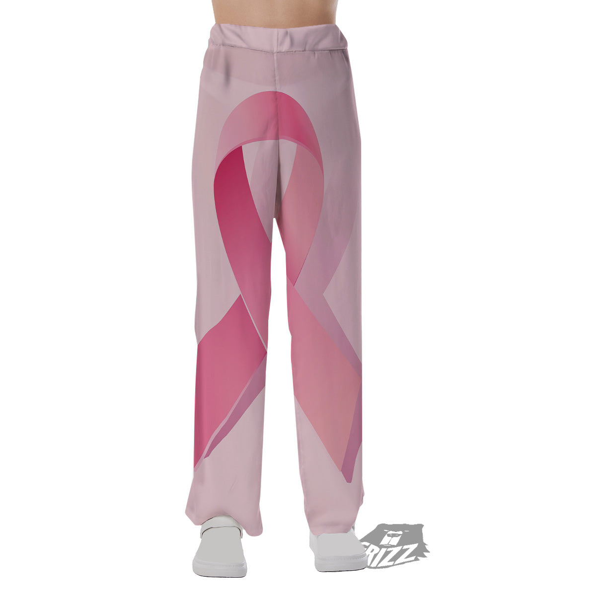 Breast Cancer Awareness Ribbon Print Pajama Pants-grizzshop