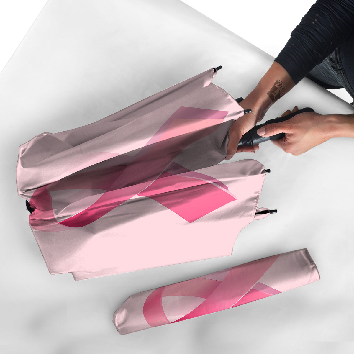 Breast Cancer Awareness Ribbon Print Umbrella-grizzshop