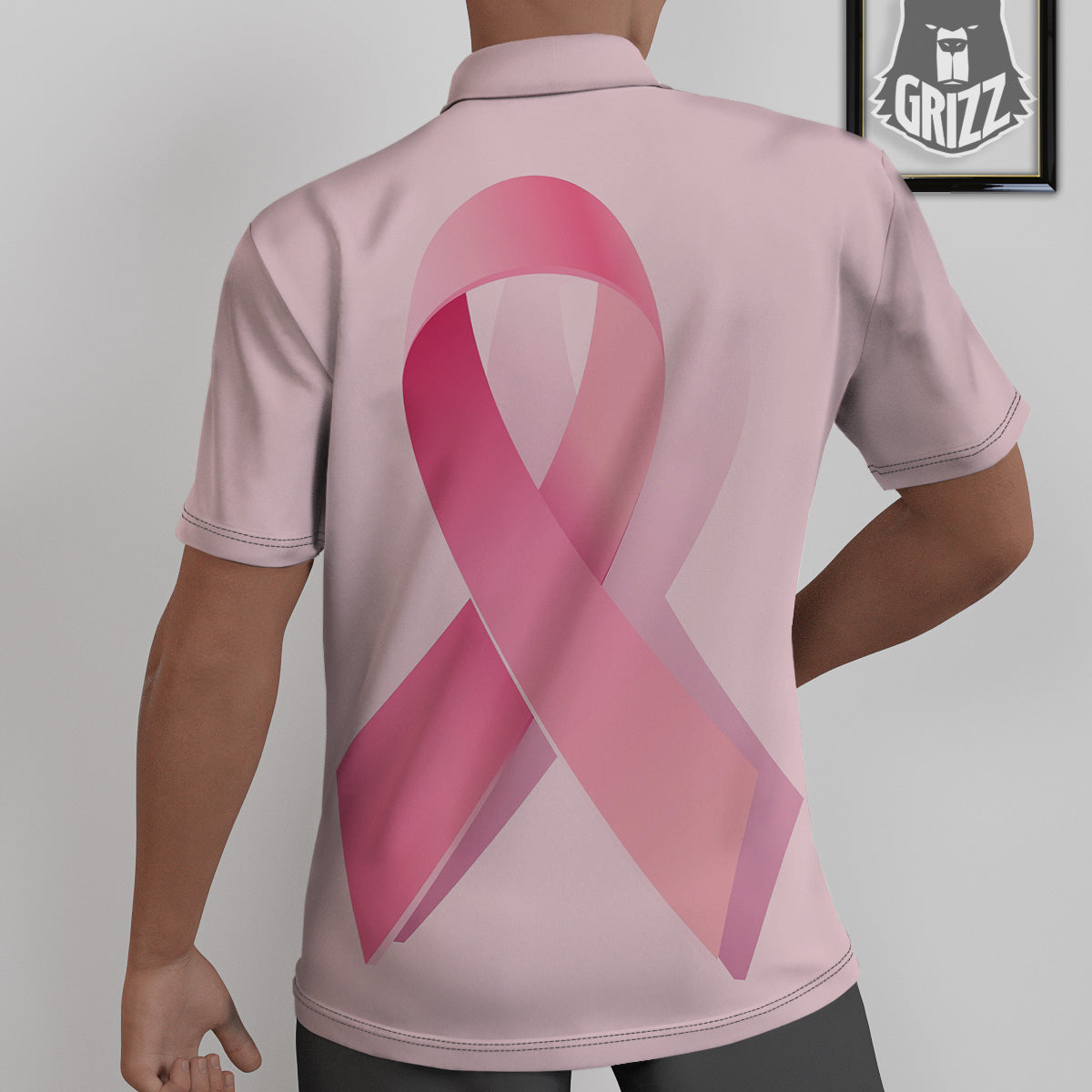 Breast Cancer Awareness Ribbon Print Untucked Shirts-grizzshop