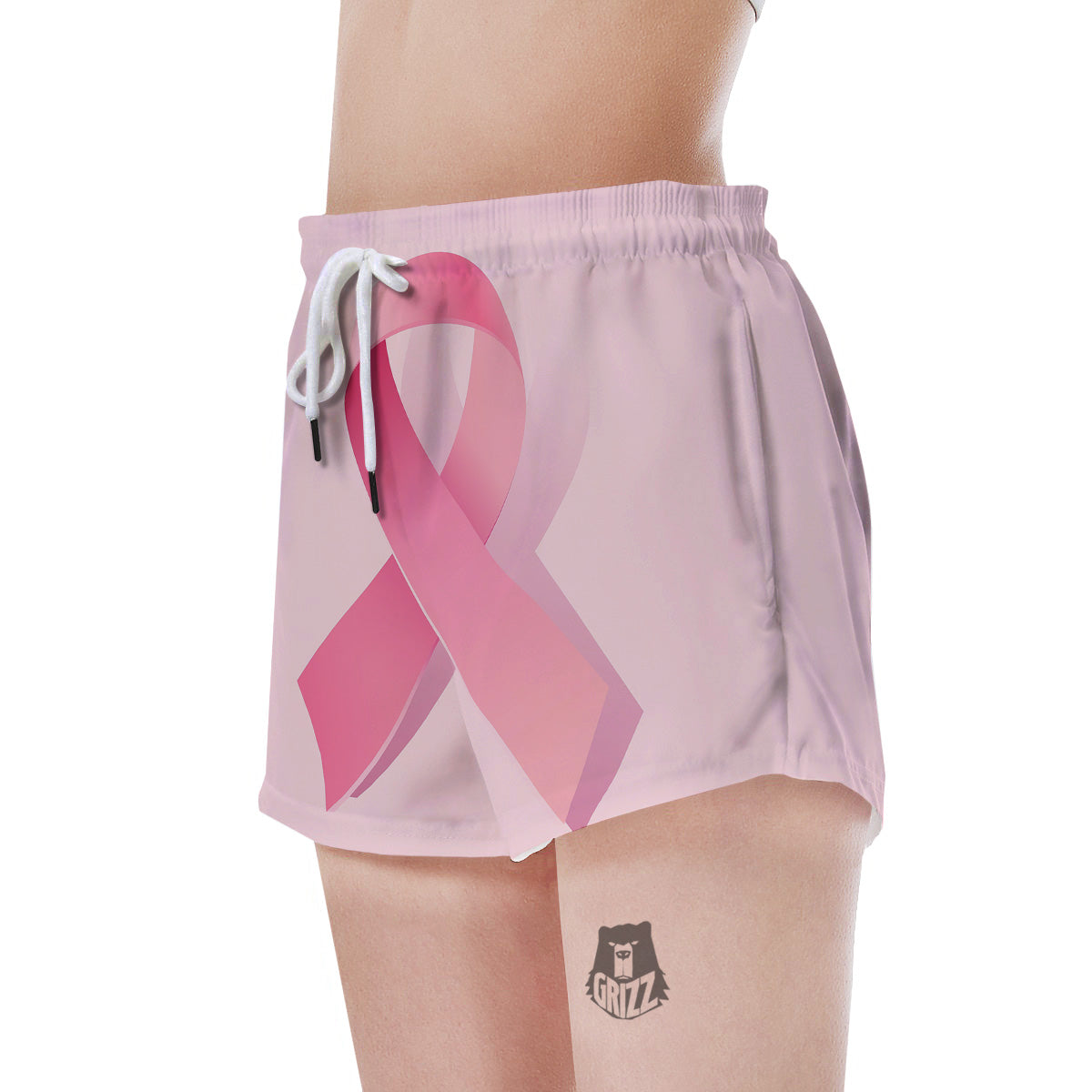 Breast Cancer Awareness Ribbon Print Women's Shorts-grizzshop