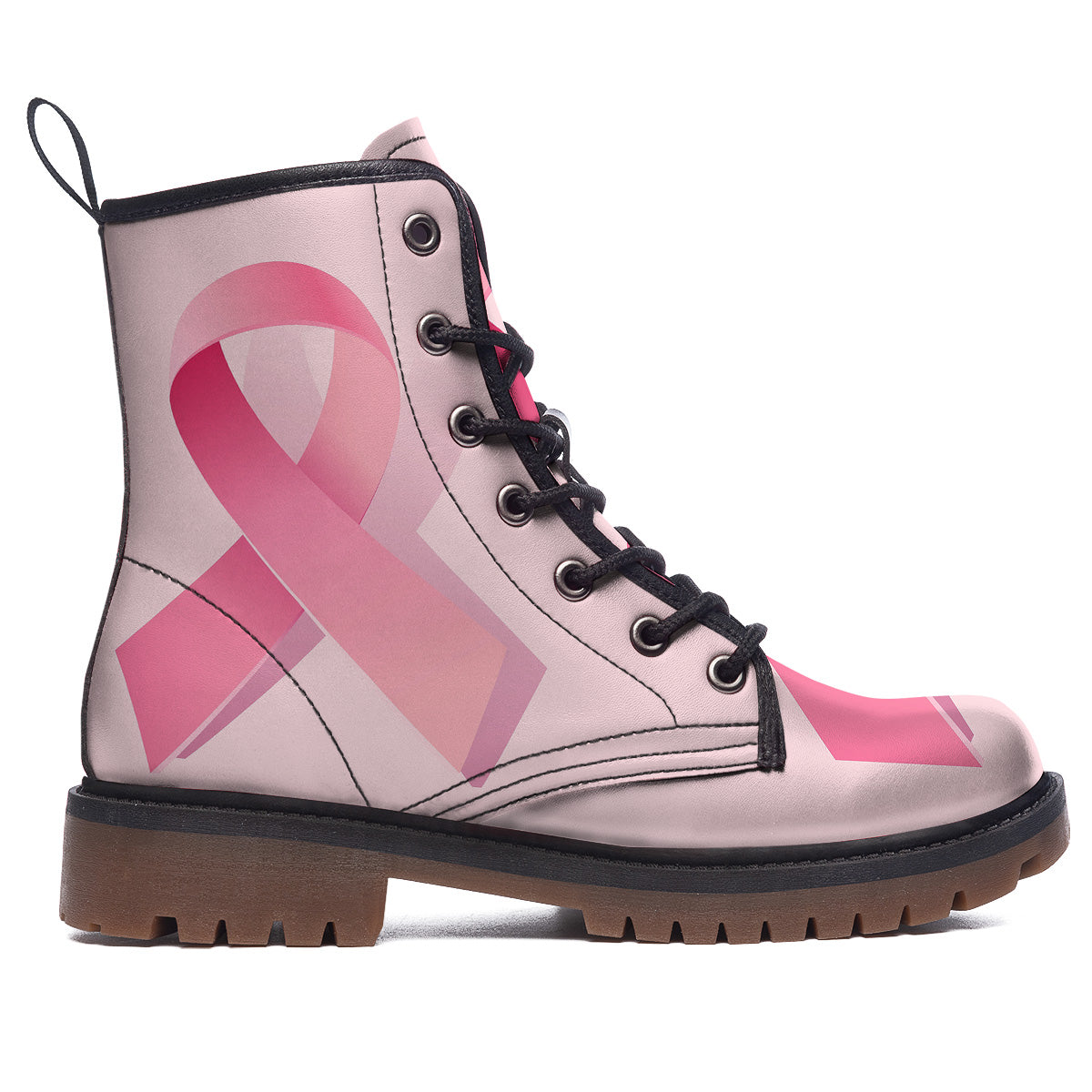 Breast Cancer Awareness Ribbon Print Work Boots-grizzshop