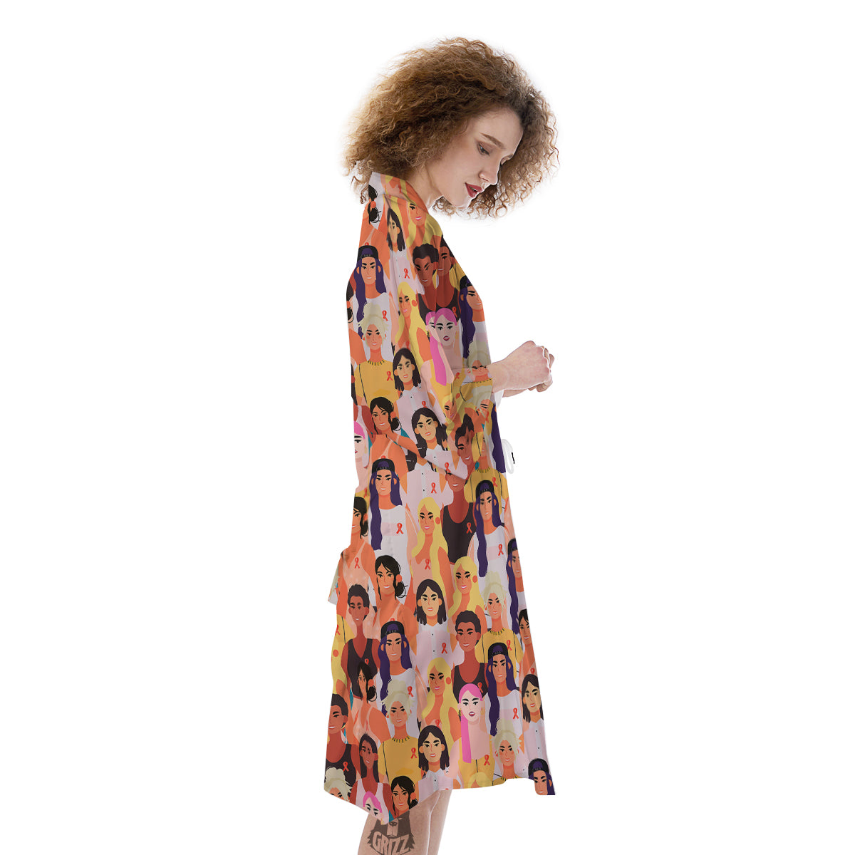 Breast Cancer Be Strong Print Pattern Kimono-grizzshop
