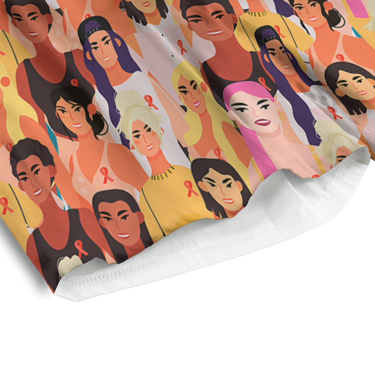 Breast Cancer Be Strong Print Pattern Men's Athletic Shorts