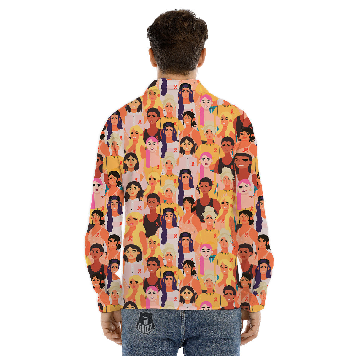 Breast Cancer Be Strong Print Pattern Men's Dress Shirts-grizzshop