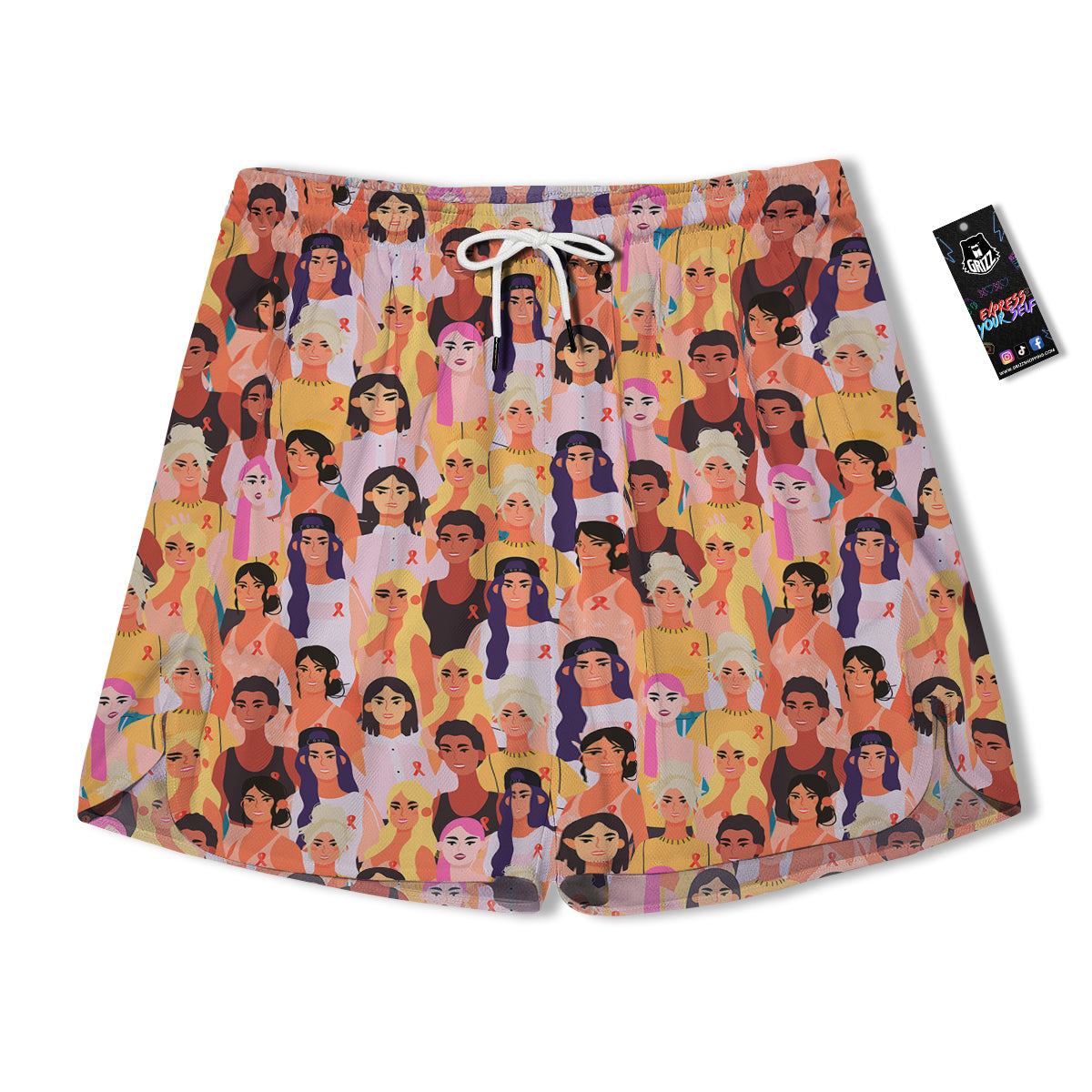 Breast Cancer Be Strong Print Pattern Men's Running Shorts-grizzshop