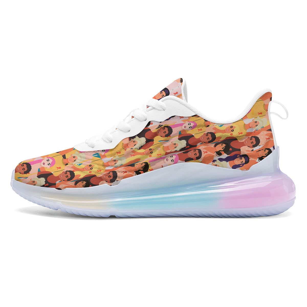 Breast Cancer Be Strong Print Pattern Running Sneakers-grizzshop