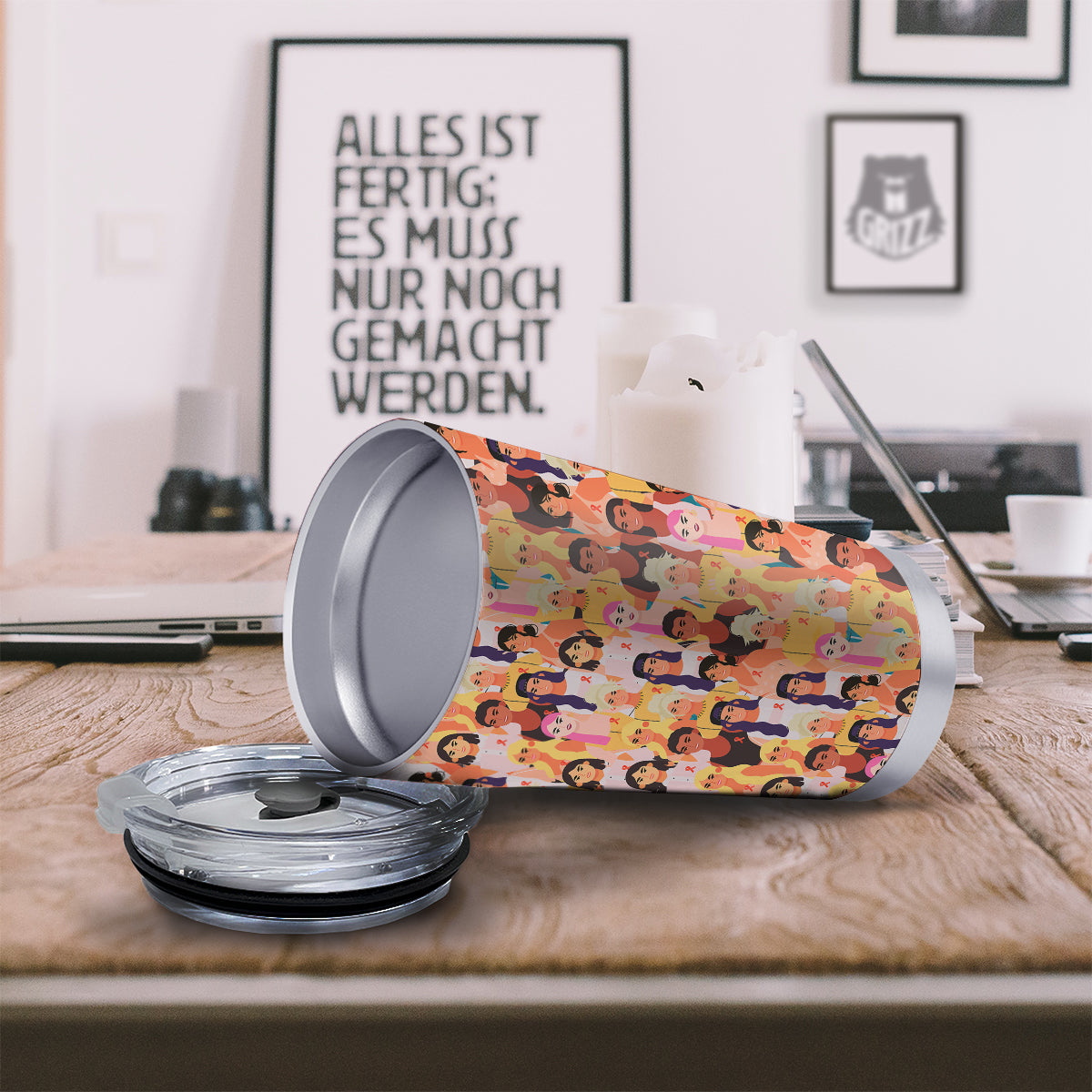 Breast Cancer Be Strong Print Pattern Tumbler-grizzshop