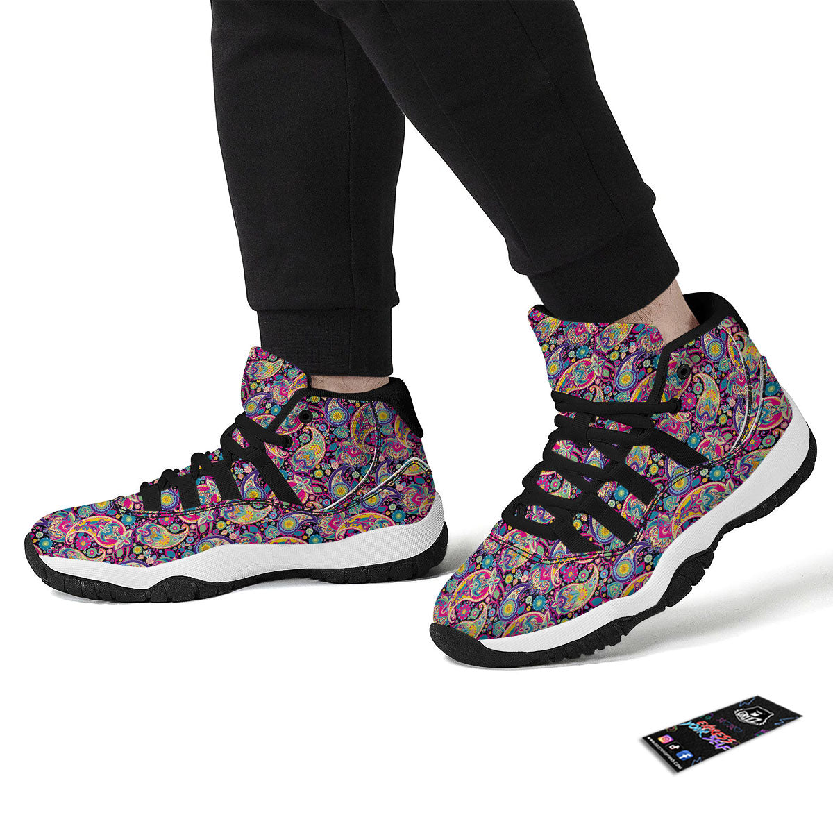 Breast Cancer Cute Pink Print Pattern Cute Black Bball Shoes-grizzshop