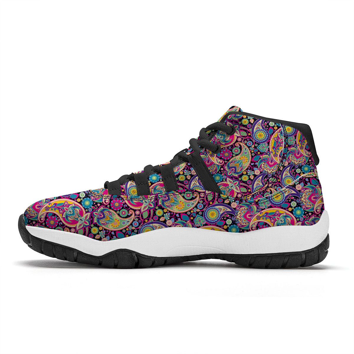 Breast Cancer Cute Pink Print Pattern Cute Black Bball Shoes-grizzshop