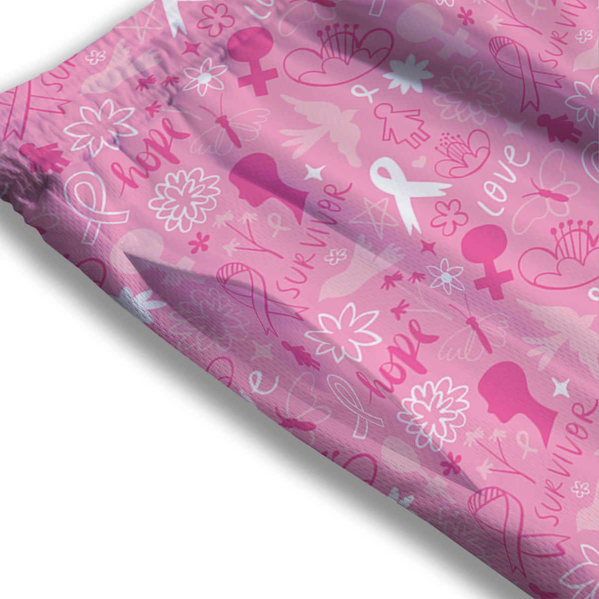Breast Cancer Cute Pink Print Pattern Cute Mesh Shorts