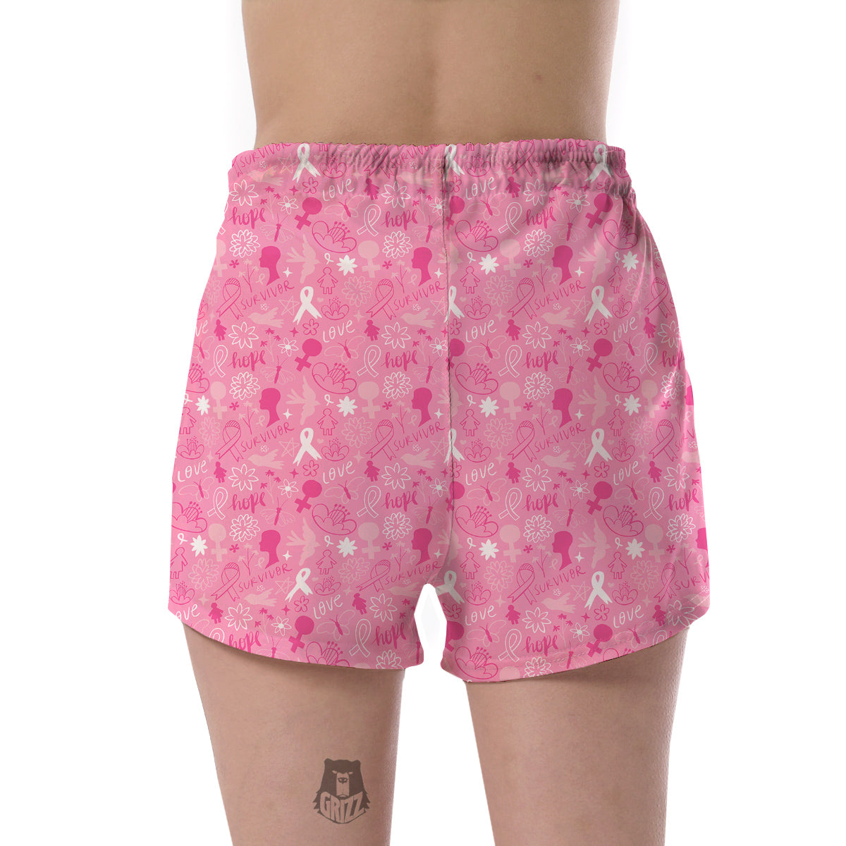 Breast Cancer Cute Pink Print Pattern Cute Women's Shorts-grizzshop