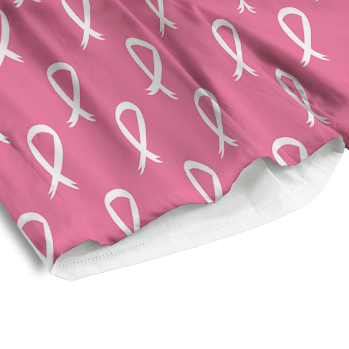 Breast Cancer Pink And White Print Pattern Men's Athletic Shorts