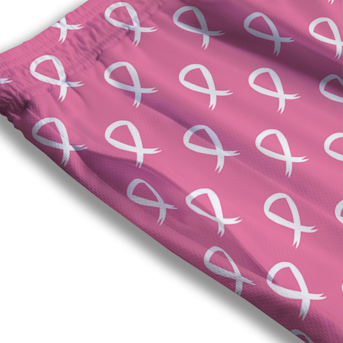 Breast Cancer Pink And White Print Pattern Mesh Shorts