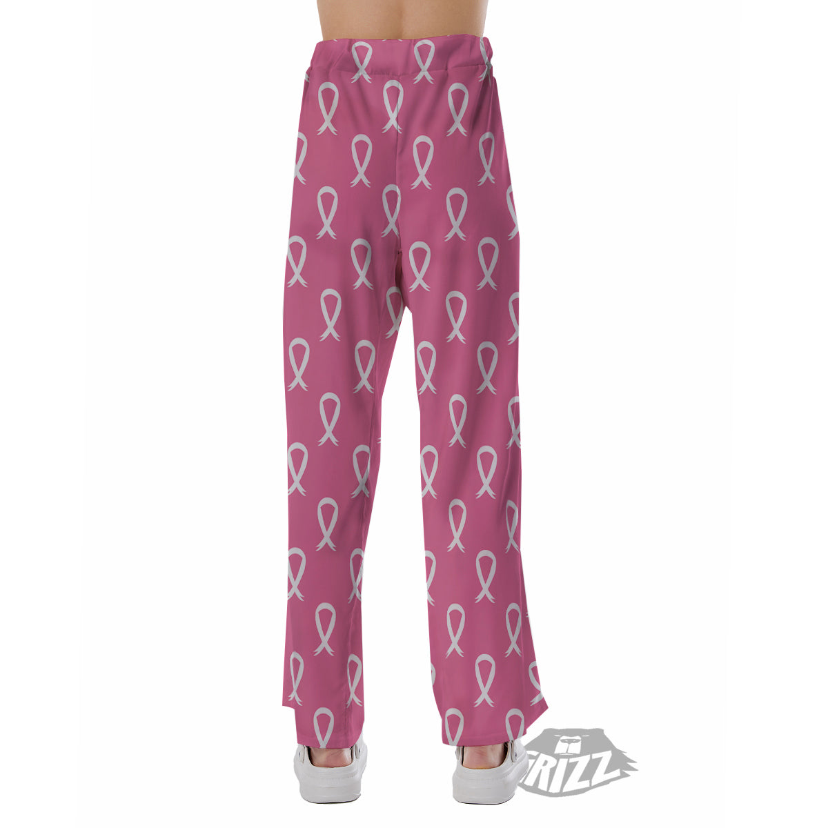 Breast Cancer Pink And White Print Pattern Pajama Pants-grizzshop