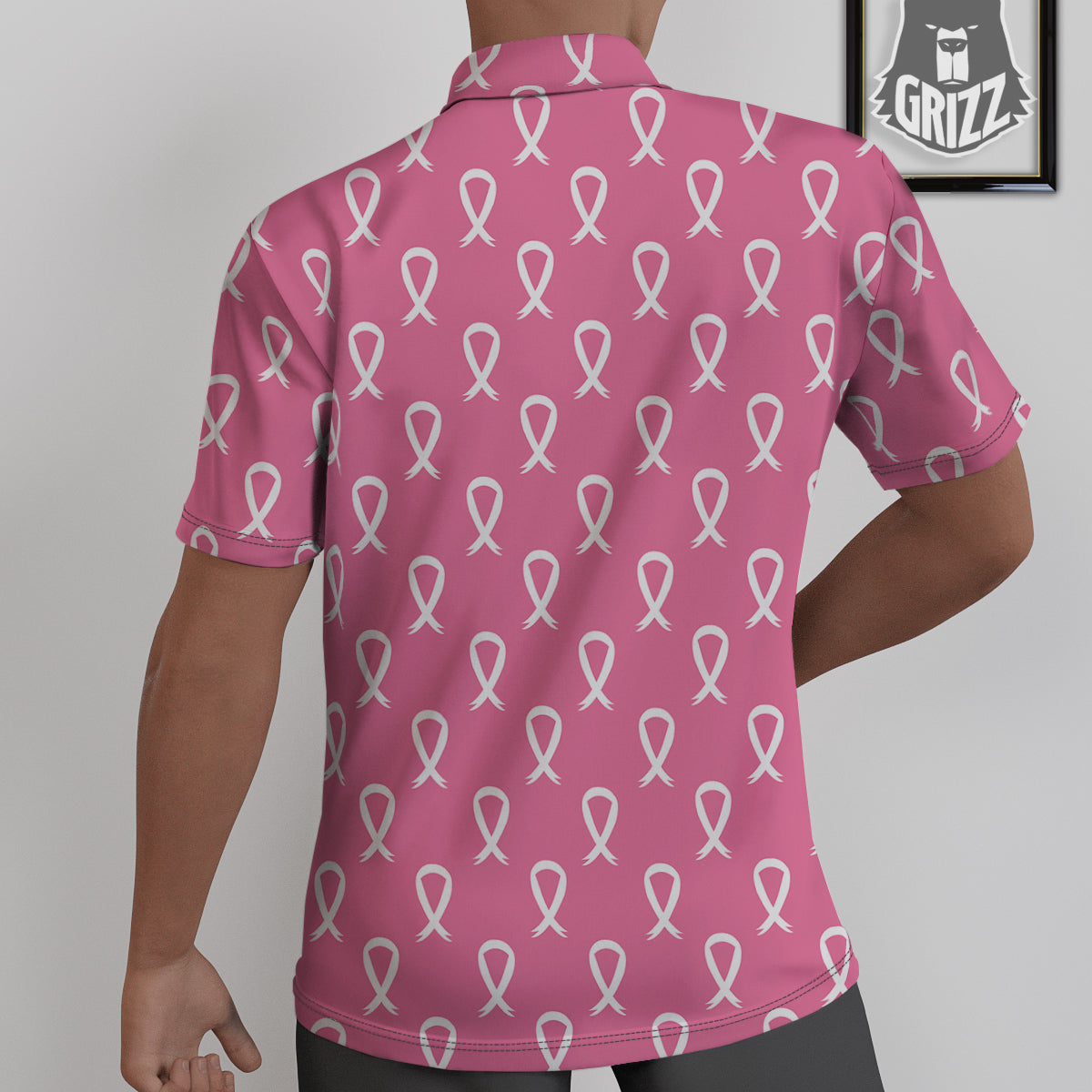 Breast Cancer Pink And White Print Pattern Untucked Shirts-grizzshop
