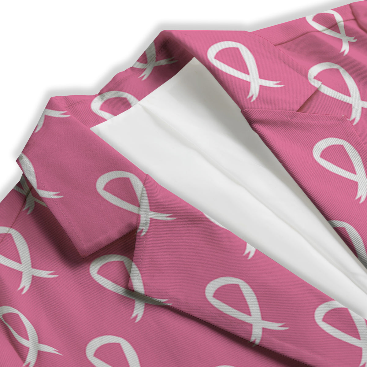 Breast Cancer Pink And White Print Pattern Women's Blazer-grizzshop