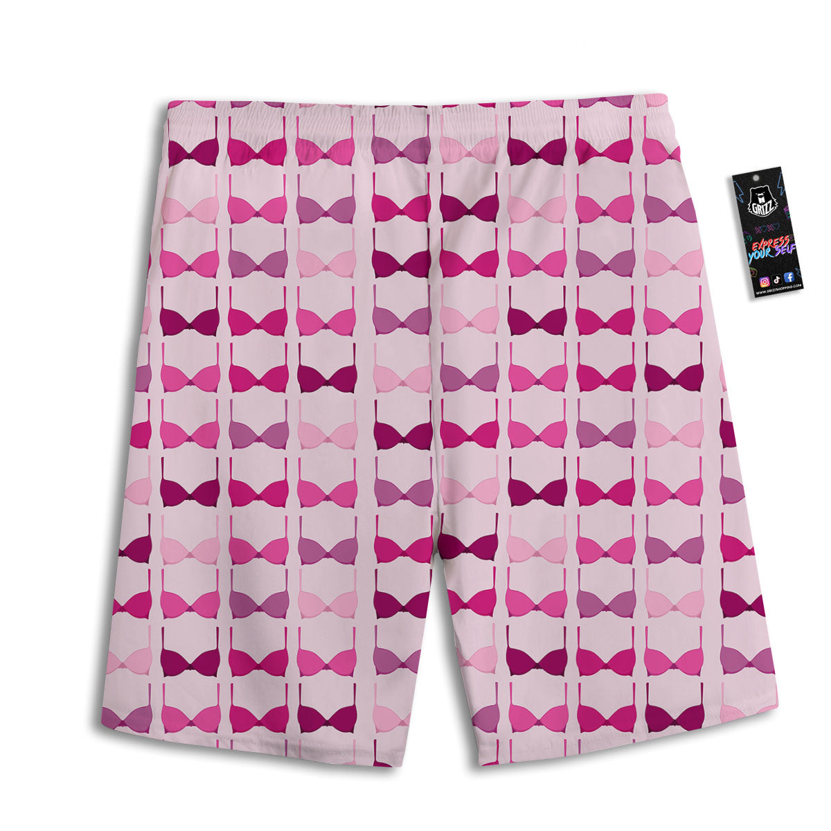 Breast Cancer Pink Bra Print Pattern Men's Athletic Shorts