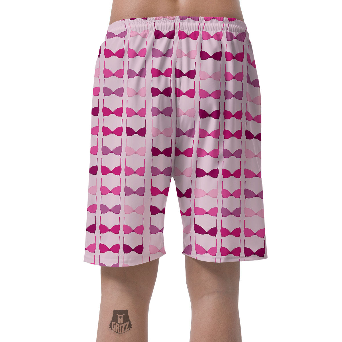 Breast Cancer Pink Bra Print Pattern Men's Shorts-grizzshop