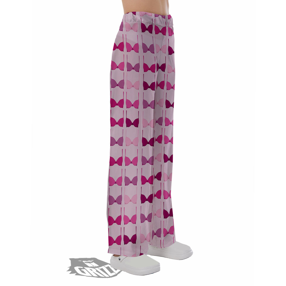 Breast Cancer Pink Bra Print Pattern Pajama Pants-grizzshop