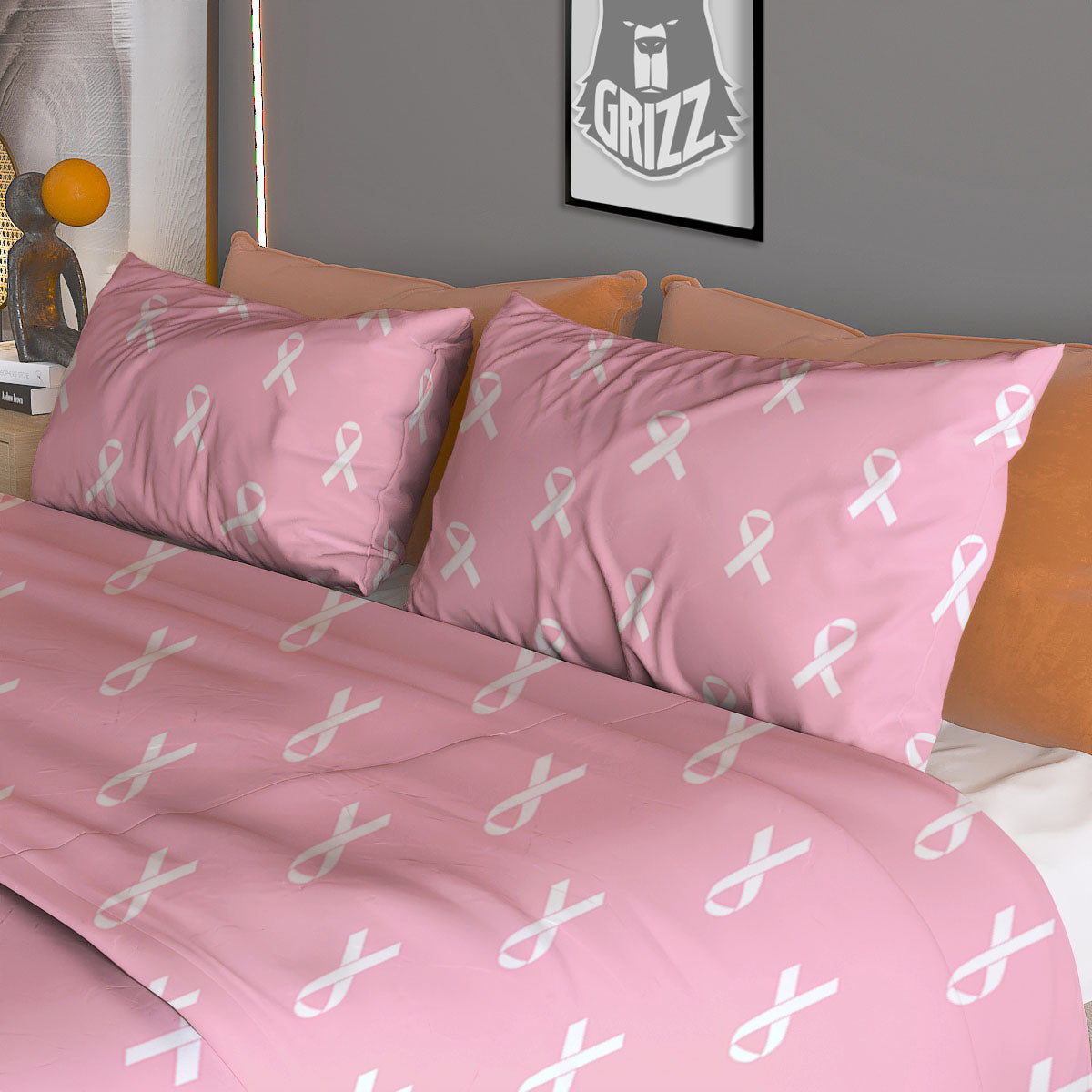 Breast Cancer Pink Pink Pattern Duvet Cover Bedding Set