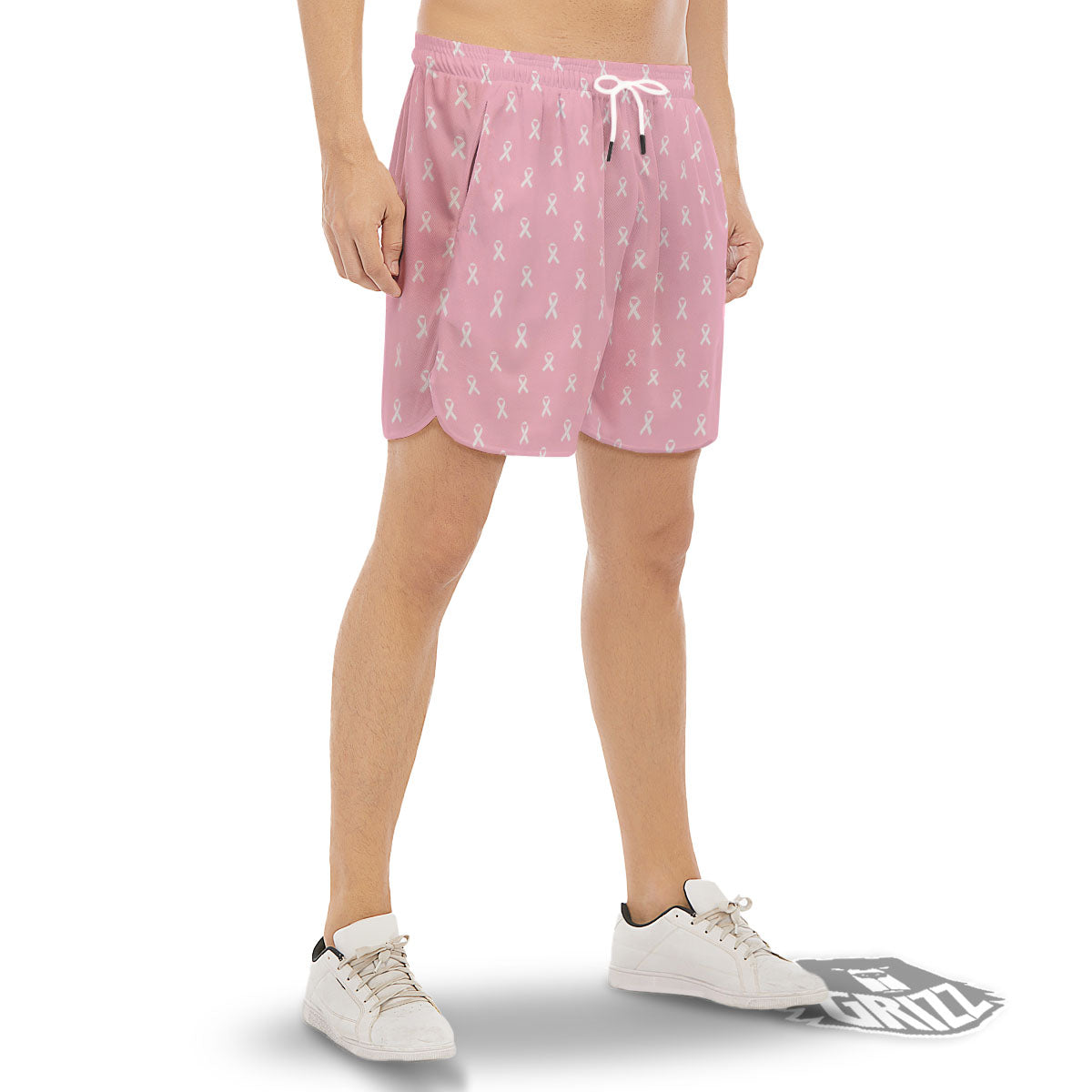 Breast Cancer Pink Pink Pattern Men's Gym Shorts-grizzshop