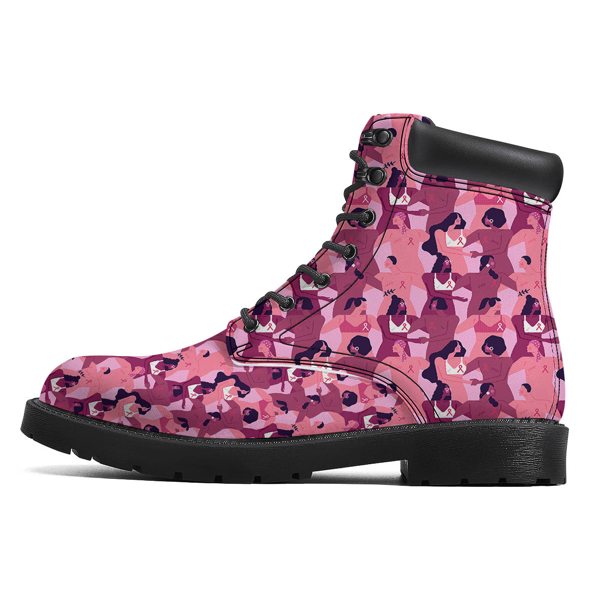 Breast Cancer Pink Print Pattern Boots-grizzshop