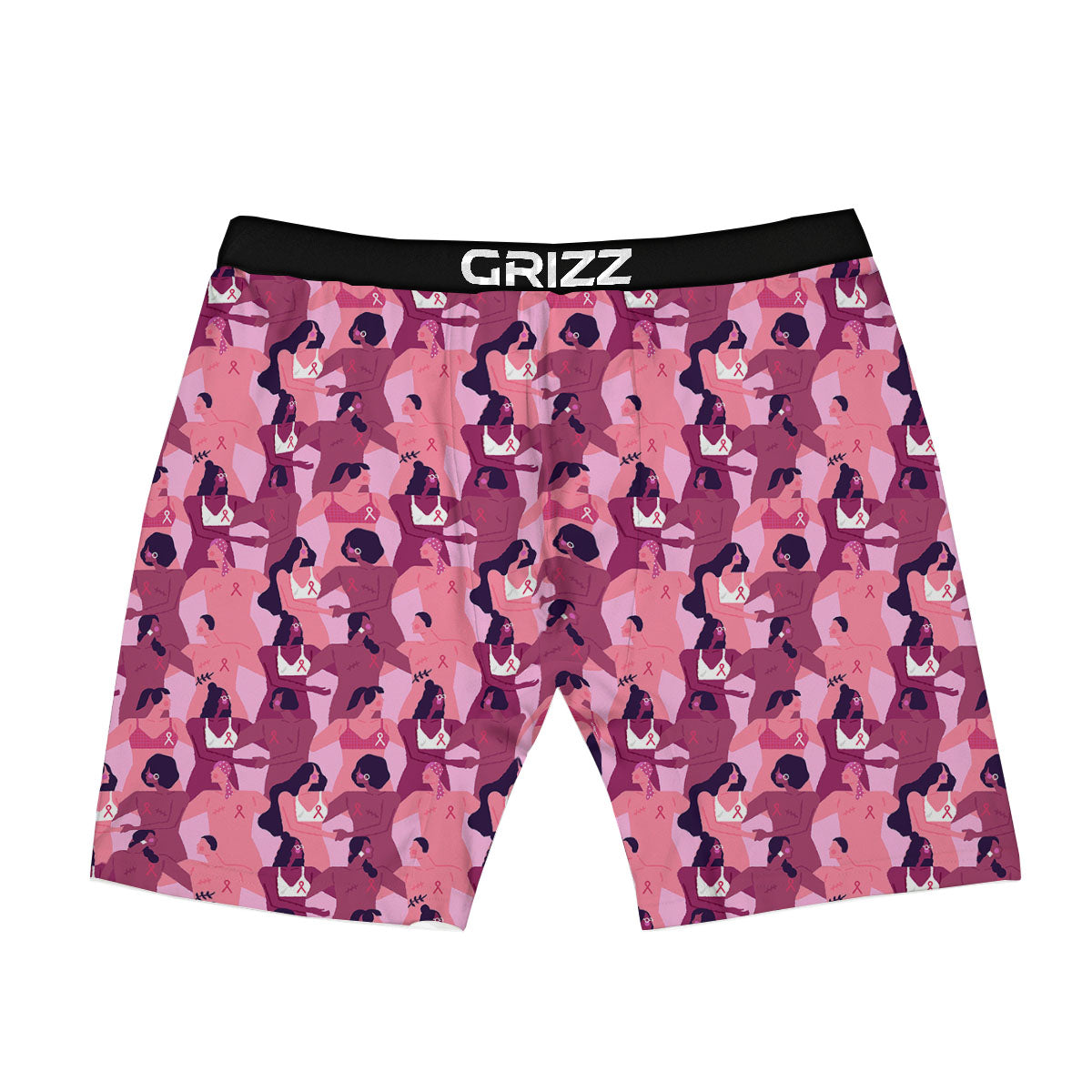 Breast Cancer Pink Print Pattern Boxer Briefs-grizzshop