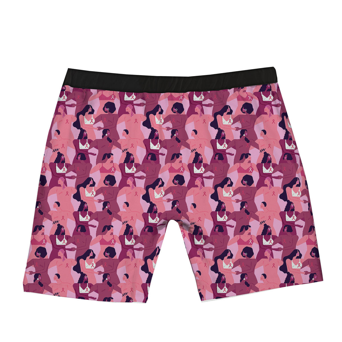 Breast Cancer Pink Print Pattern Boxer Briefs-grizzshop