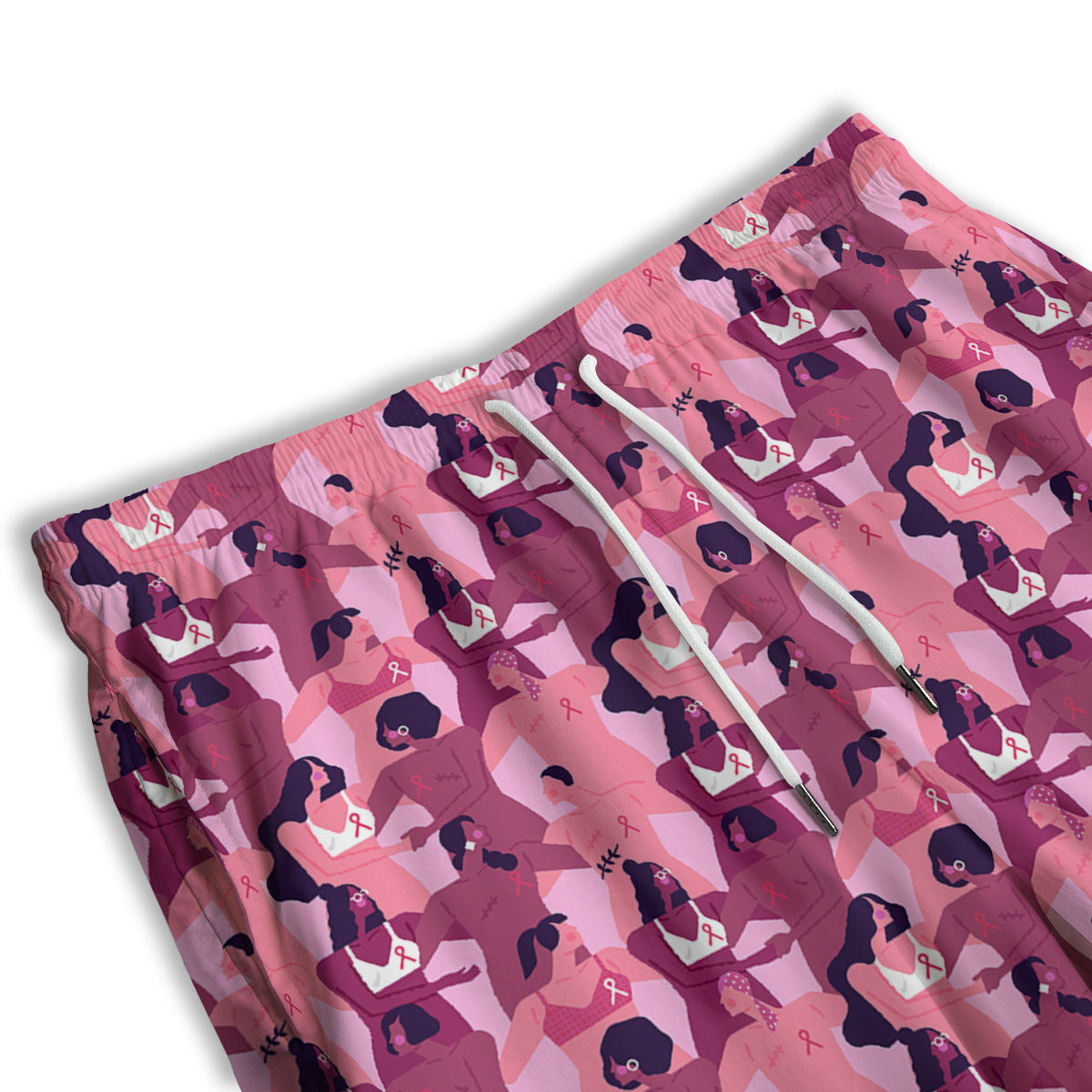 Breast Cancer Pink Print Pattern Men's Athletic Shorts