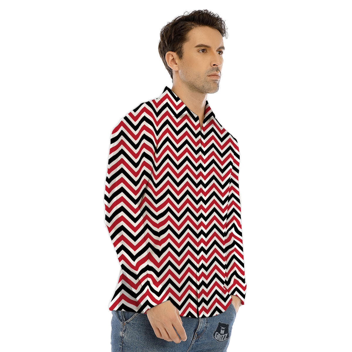 Breast Cancer Pink Print Pattern Men's Dress Shirts-grizzshop