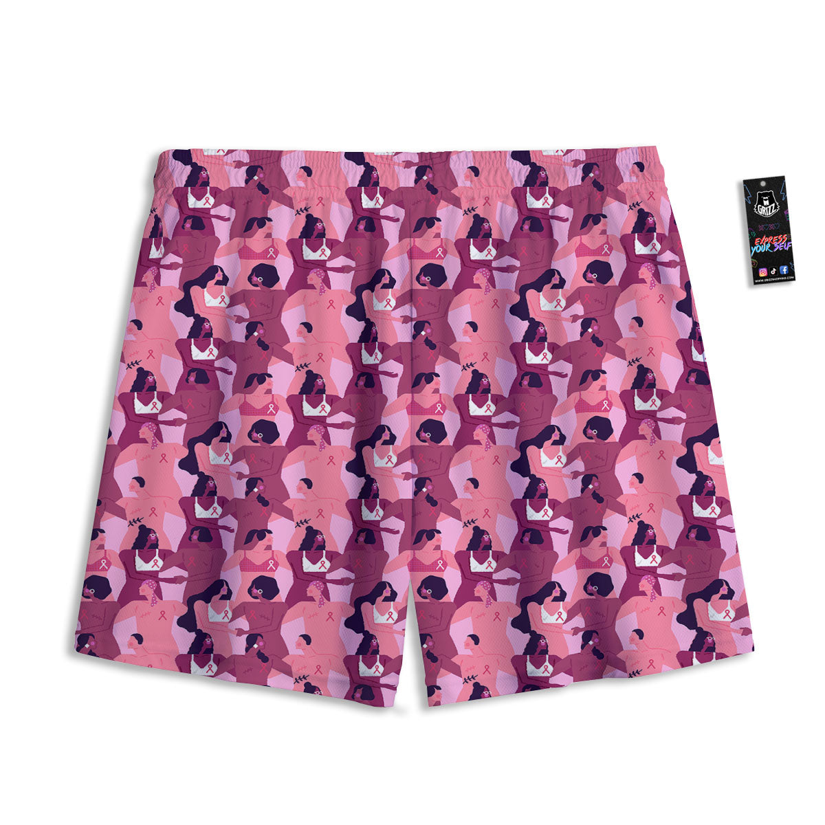Breast Cancer Pink Print Pattern Mesh Shorts