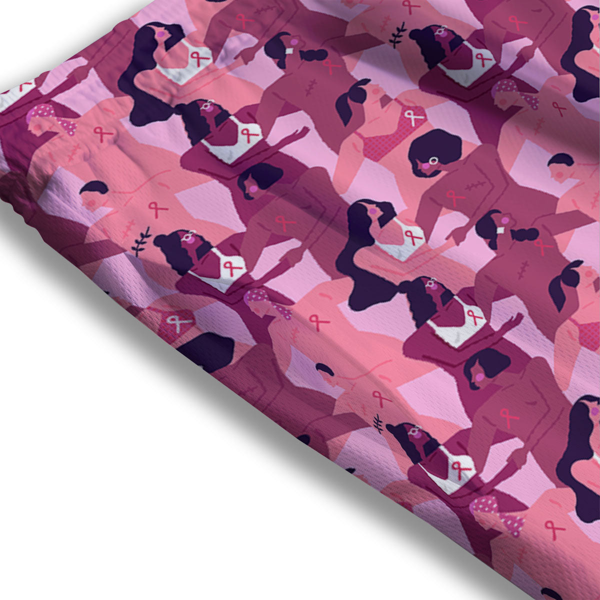 Breast Cancer Pink Print Pattern Mesh Shorts