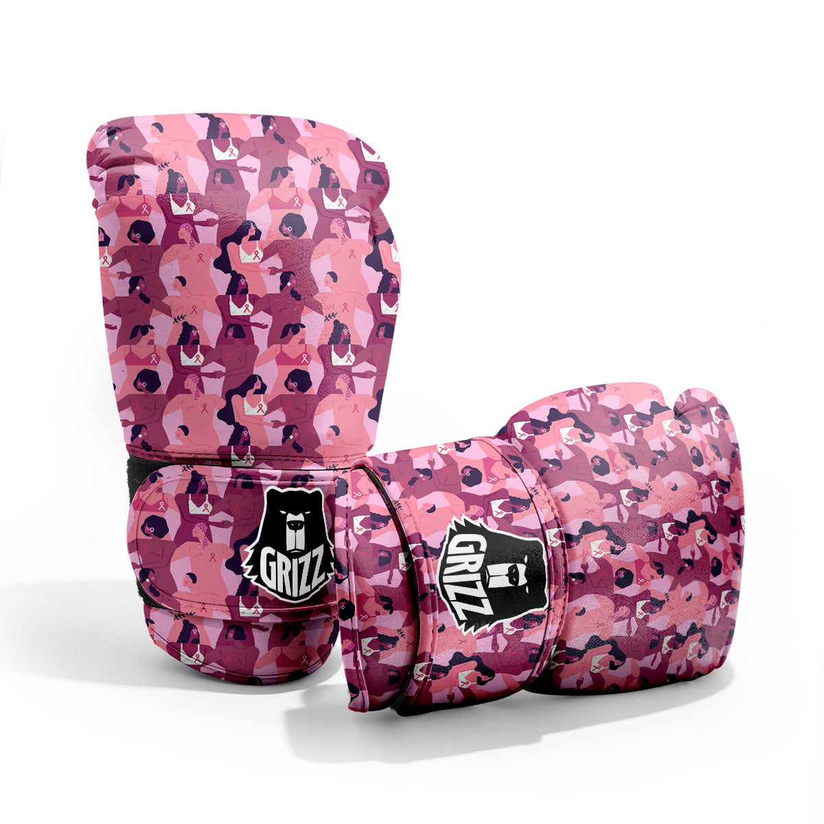 Breast Cancer Pink Print Pattern Pro Boxing Glove